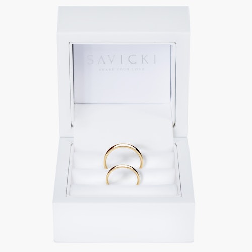 Obrączki ślubne: złote, półokrągłe, 4 mm